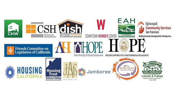 Jamboree and organizations that signed joint letter for legislative action to end homelessness in California