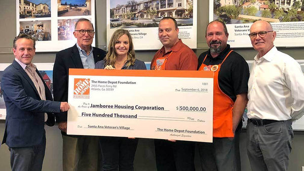 Jamboree receives grant check from The Home Depot Foundation