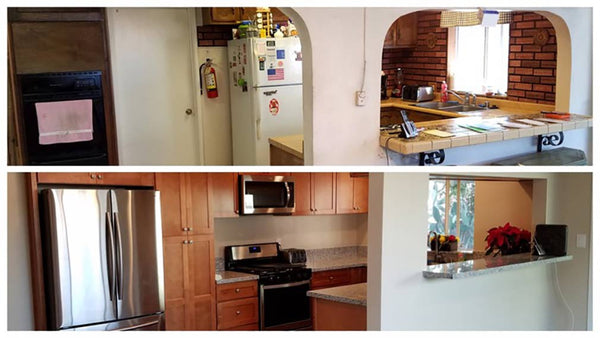Jamboree's permanent supportive housing in Fullerton renovated kitchen.